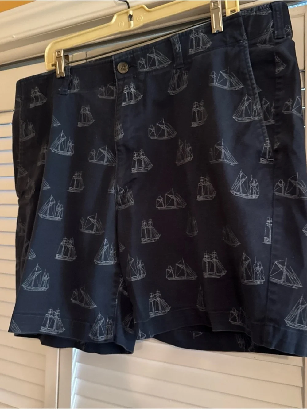 Haggar Navy Shorts with Light Ship Print